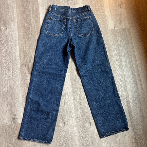 Abercrombie High Rise Loose Wide Leg Jean Dark Marble Color Wash size 26 - Picture 10 of 15